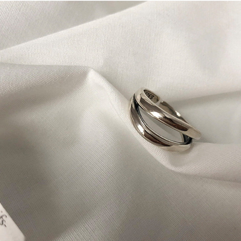 Women's Sier Open Index Finger Trendy Fashion Personalized Rings
