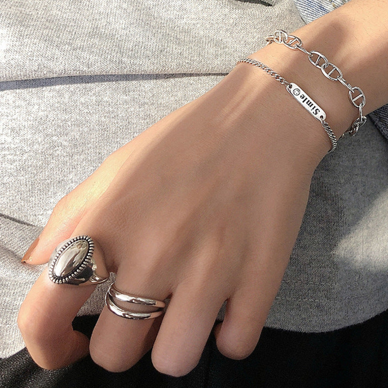 Women's Sier Open Index Finger Trendy Fashion Personalized Rings