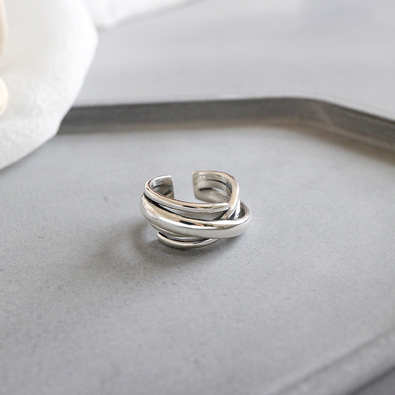 Korean Style Sterling Sier Retro Winding Rings