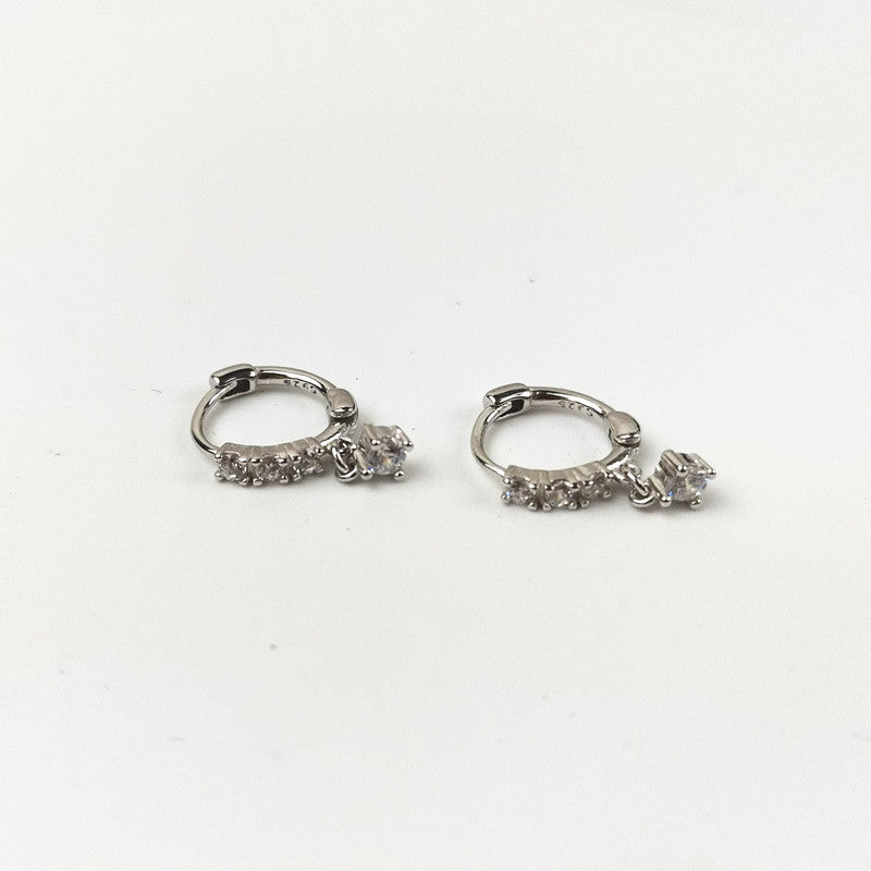 Korean Style Simple Compact Micro Rhinestone Ear Clip Earrings