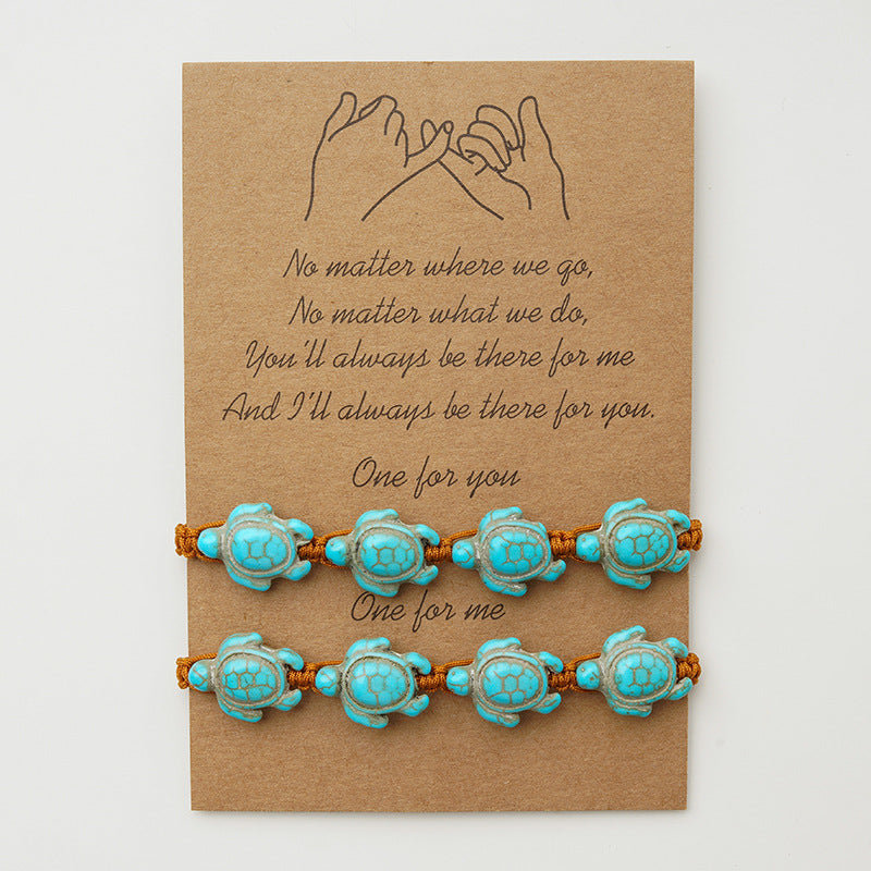 Turquoise Turtle Bohemian Hand-woven Adjustable Ornament Bracelets