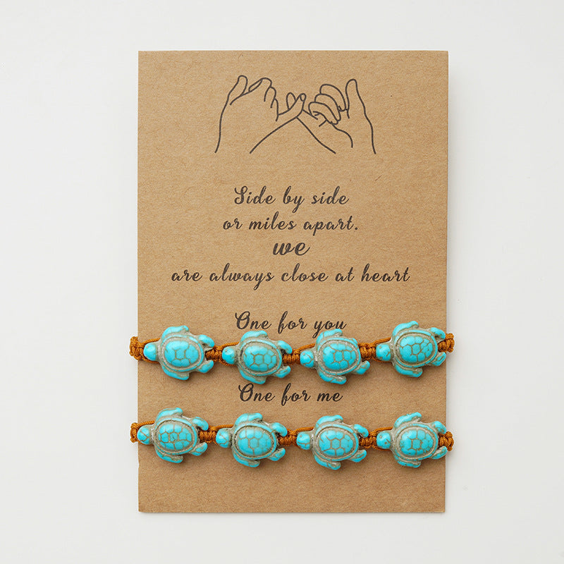 Turquoise Turtle Bohemian Hand-woven Adjustable Ornament Bracelets