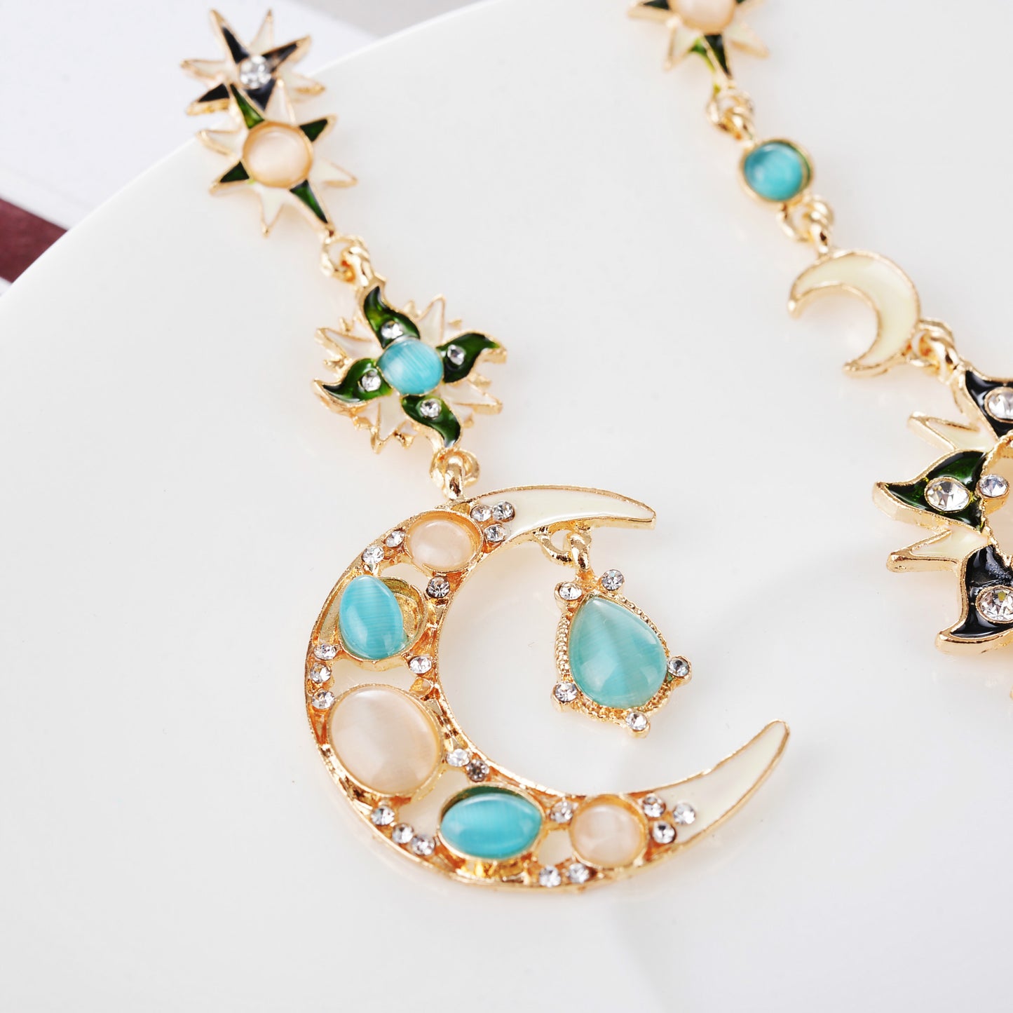 Korean Style Fashionable Simple Sun Moon Earrings