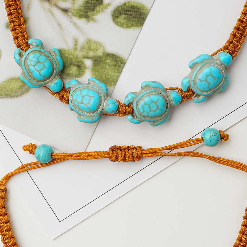Turquoise Turtle Bohemian Hand-woven Adjustable Ornament Bracelets