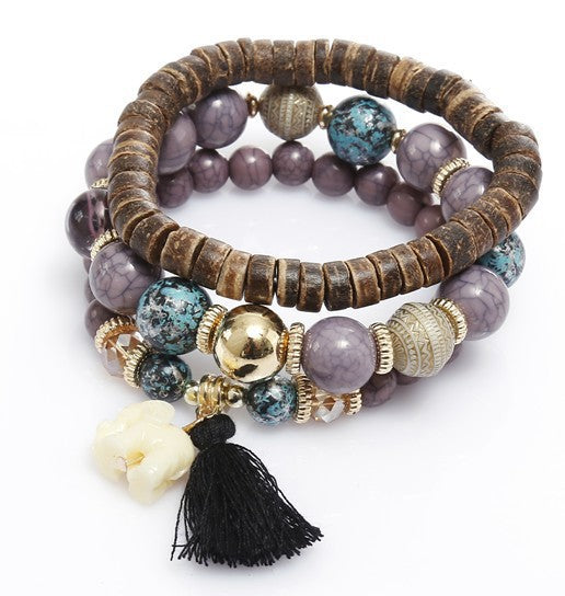 Fashion Cute Elephant Handmade Beaded Turquoise Bracelet