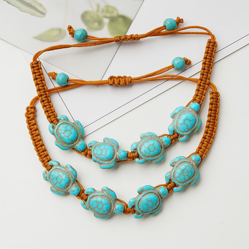 Turquoise Turtle Bohemian Hand-woven Adjustable Ornament Bracelets