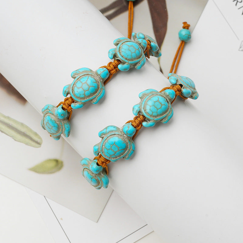 Turquoise Turtle Bohemian Hand-woven Adjustable Ornament Bracelets