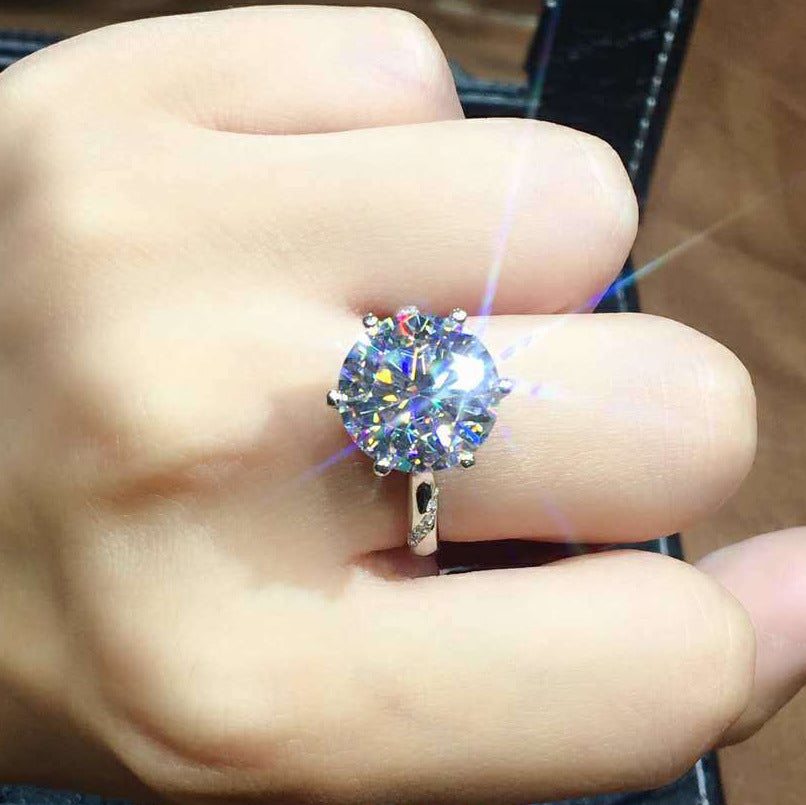 Plated Shining Diamond Zircon Simulation Moissanite Rings