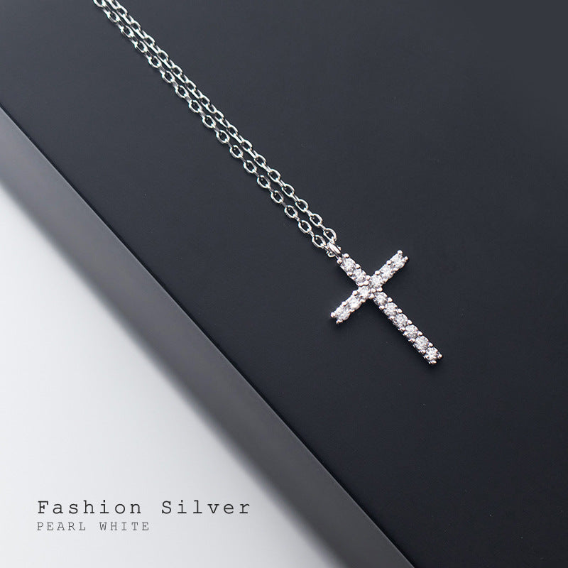 Lodge Sier Korean Style Personalized Fashion Diamond Cross Sweet Pendants