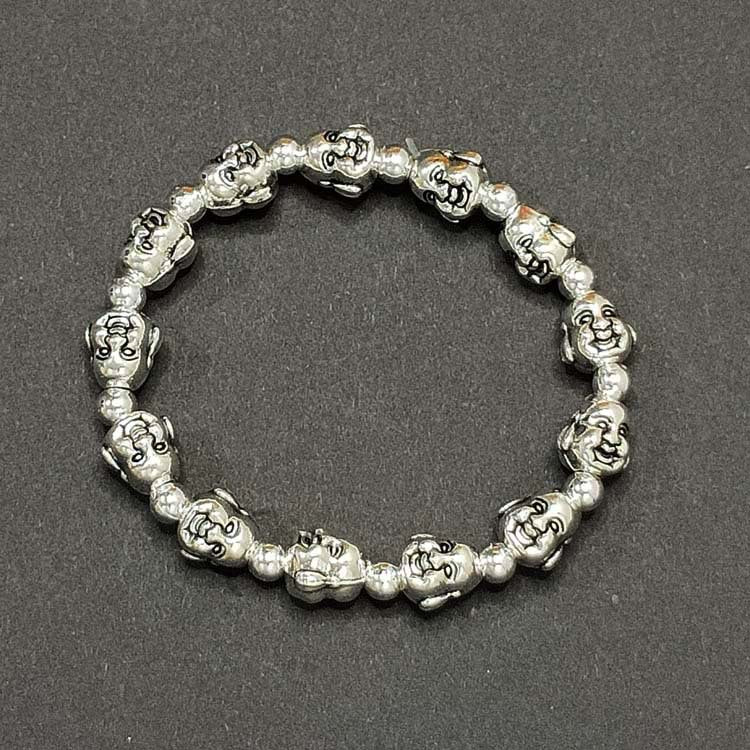 Women's & Men's Sier Accessories Ancient Buddha Head Jewelry Lotus Smiling Bracelets