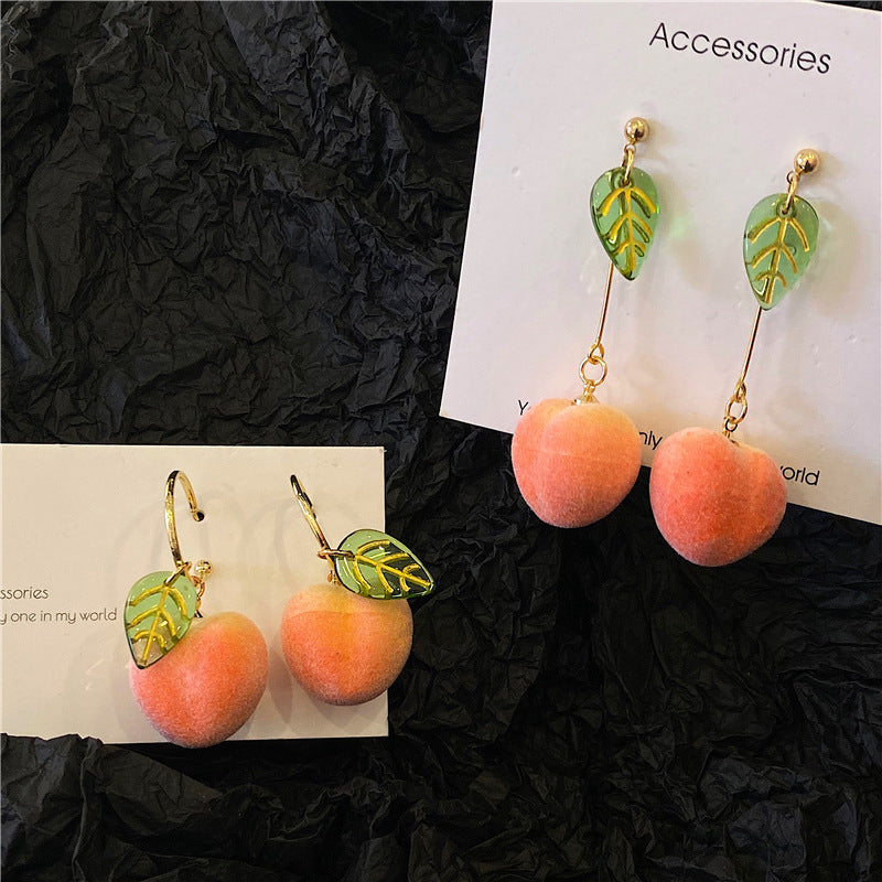 Needle Cute Pretty Peach Temperament Long Earrings