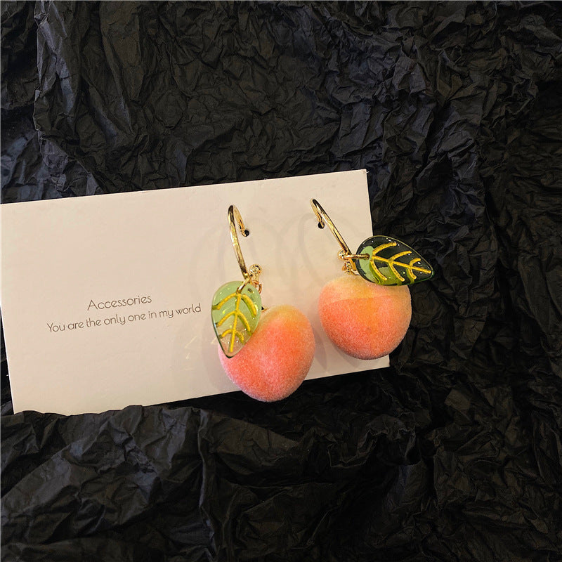 Needle Cute Pretty Peach Temperament Long Earrings