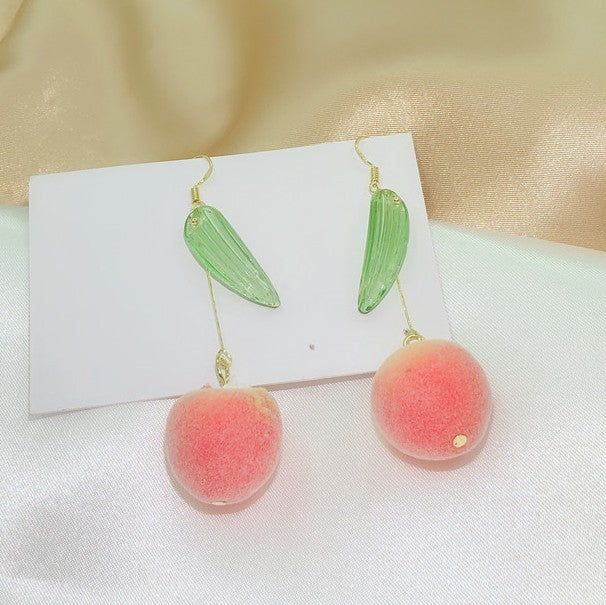 Needle Cute Pretty Peach Temperament Long Earrings