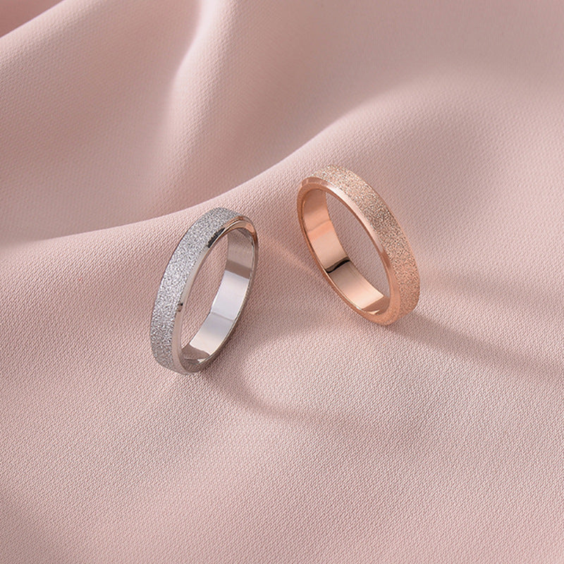 Titanium Steel Female Style Personality Glazed Surface Matte Fortune Rings