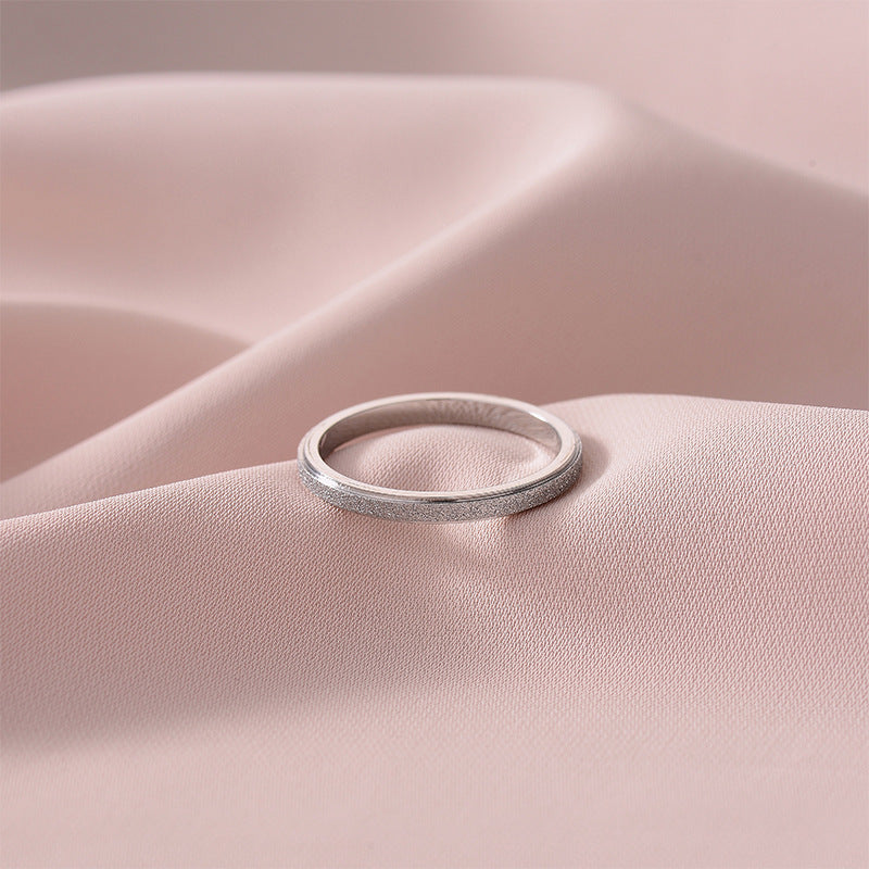Titanium Steel Female Style Personality Glazed Surface Matte Fortune Rings
