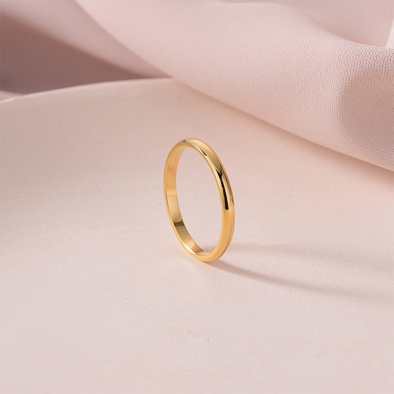 Titanium Steel Female Style Personality Glazed Surface Matte Fortune Rings