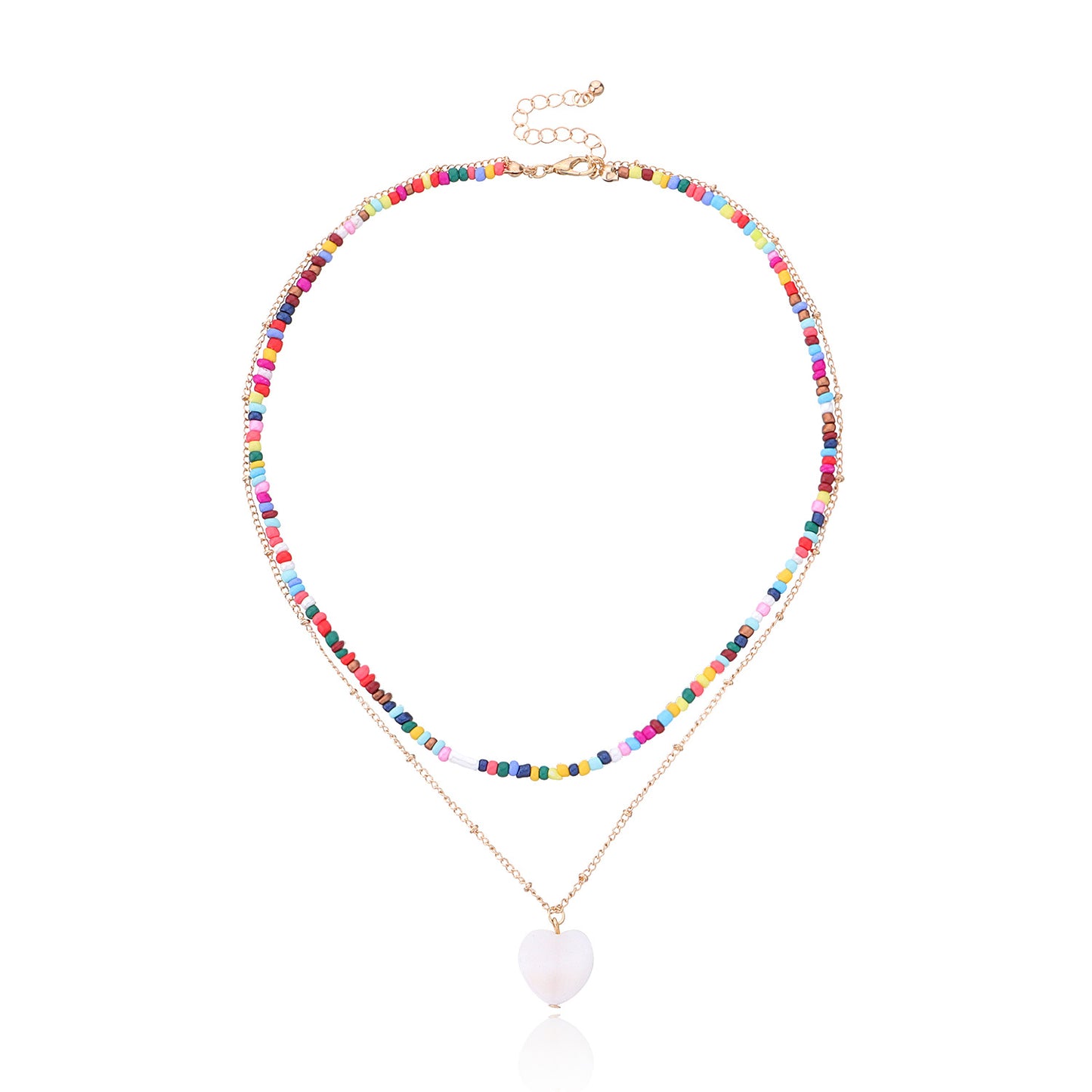 Women's Ornament Fashion Color Bead Heart Shell Necklaces