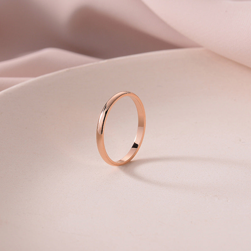 Titanium Steel Female Style Personality Glazed Surface Matte Fortune Rings