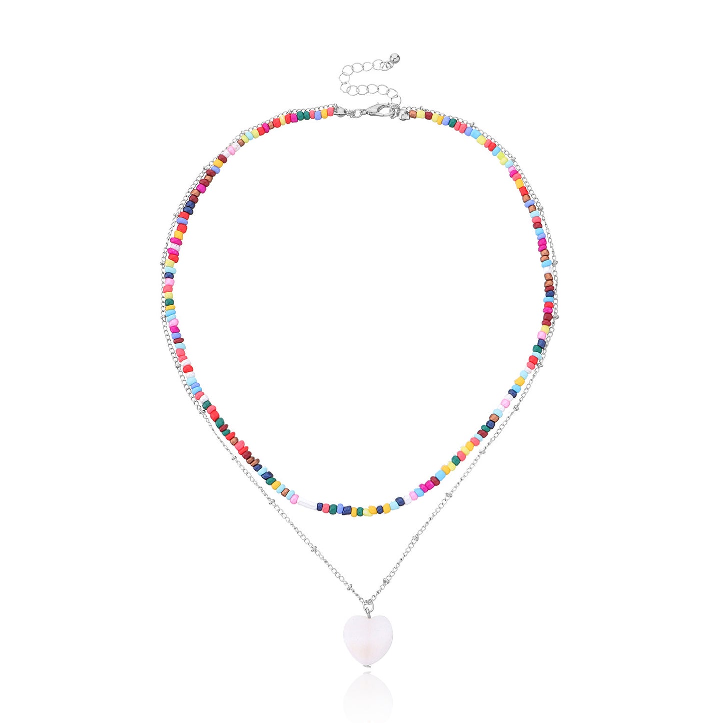 Women's Ornament Fashion Color Bead Heart Shell Necklaces