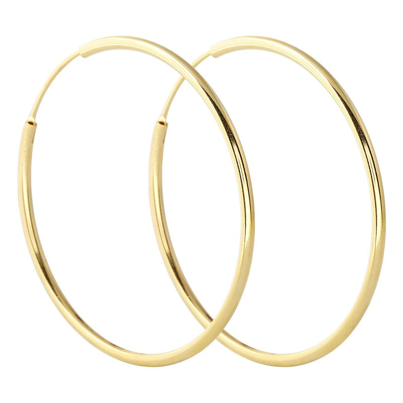 Women's Sterling Sier Gold-plated Hoop Exaggerated Fashionable Earrings