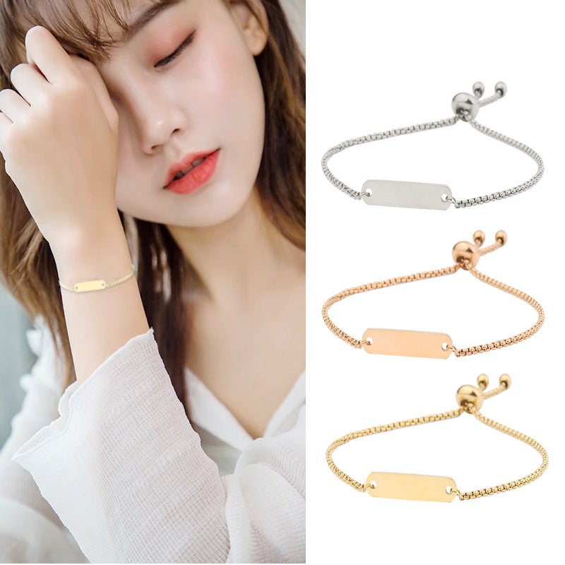 Adjustable Titanium Steel Strip Simple Can Bracelets