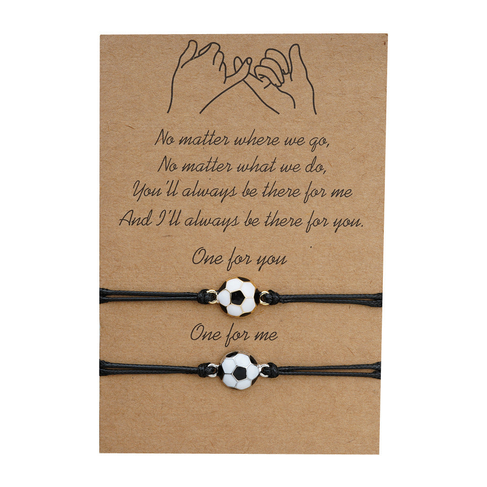 Card Personality Kinetic System Alloy Football Bracelet