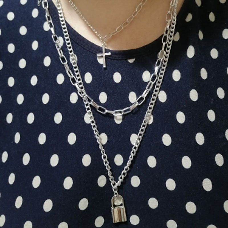 Hip Hop Cross Street Sweater Chain Necklaces