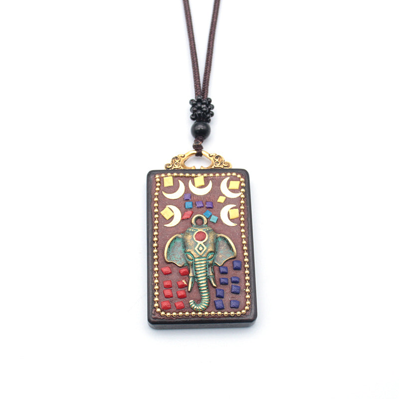Tibetan Vintage Blackwood Father's Day Sweater Necklaces