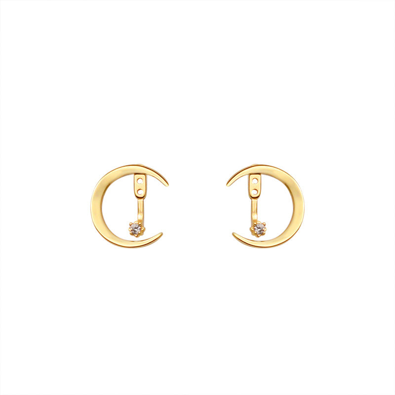 Women's Ways To Wear Detachable Crescent Shape Temperamental Personalized Earrings