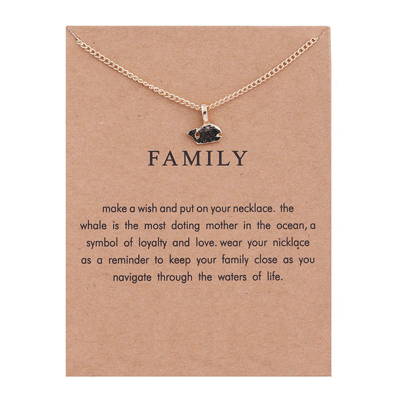 Animal Butterfly Unicorn Alloy Card Clavicle Necklace