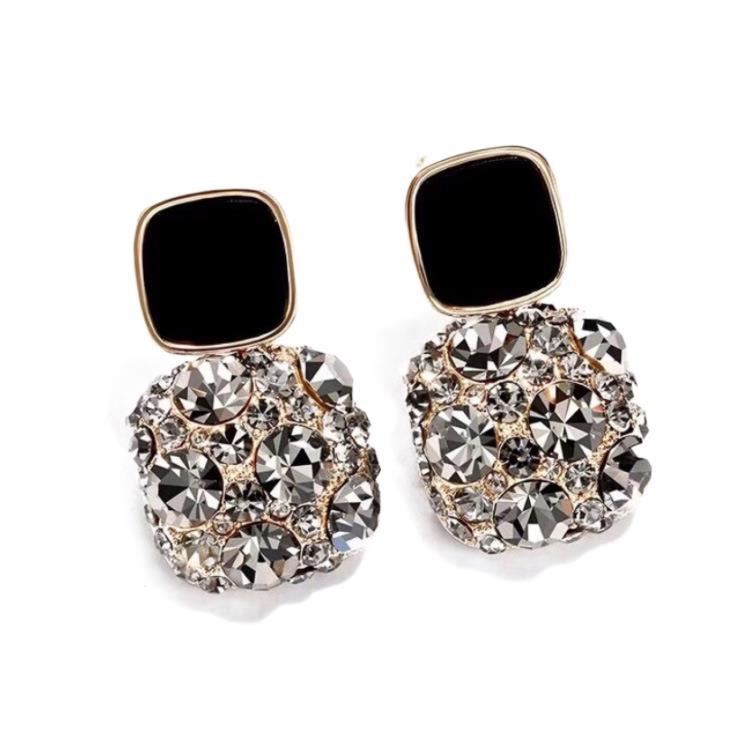 Women's Geometric Square Long Painting Oil Personalized Graceful Earrings