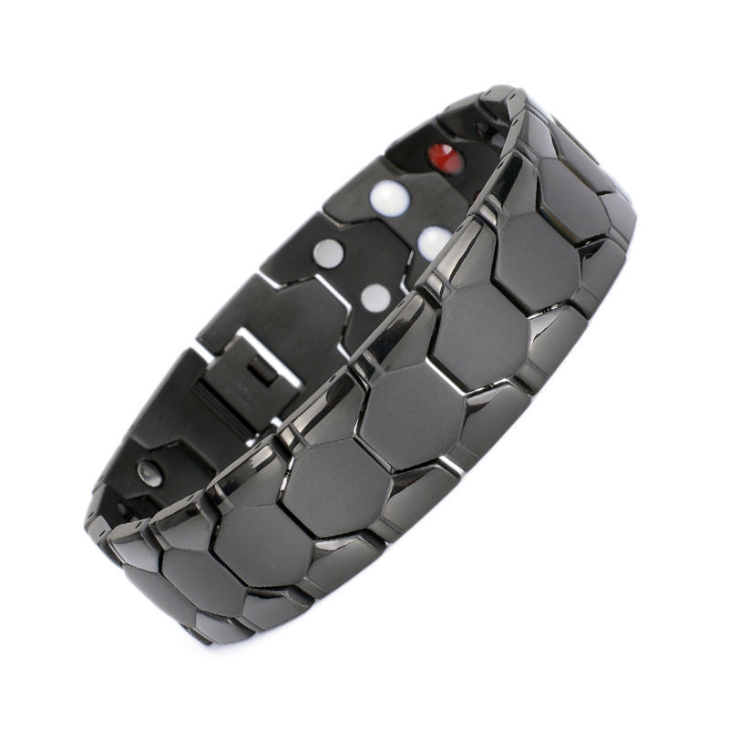 Women's & Men's Square Germanium Stone Domineering Particles Magnet Bracelets