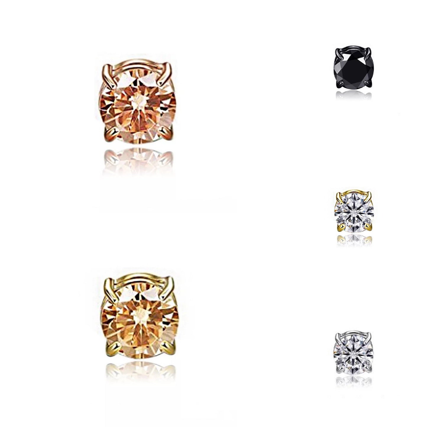 No Piercing Pseudo Unisex Zircon Magnet Earrings