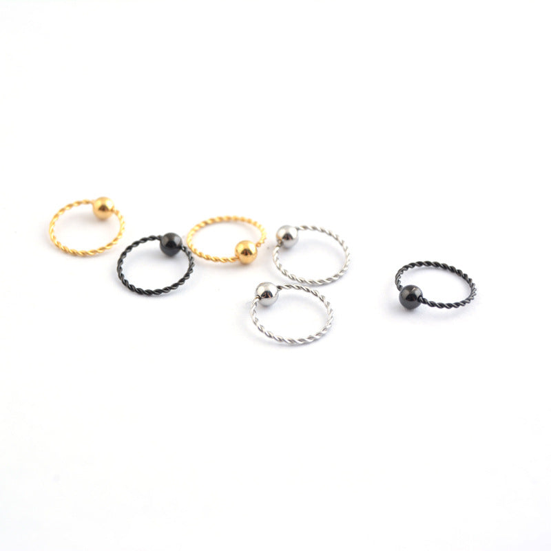 Steel Thin Needle Twist Round Breakable Earrings