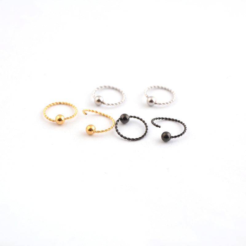 Steel Thin Needle Twist Round Breakable Earrings