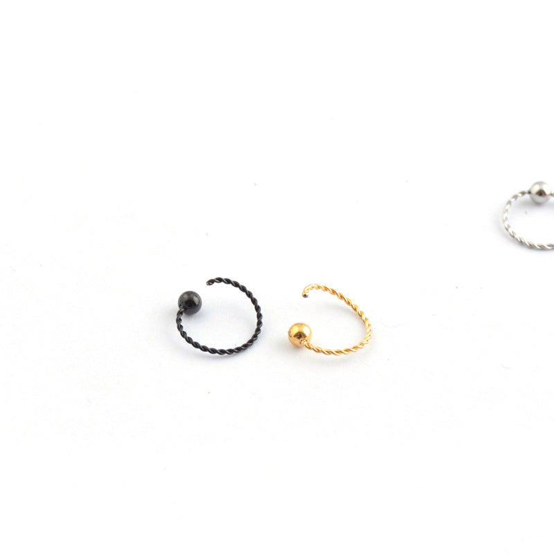 Steel Thin Needle Twist Round Breakable Earrings