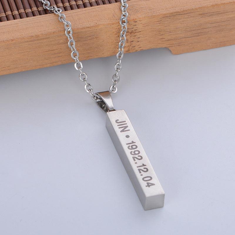 Small Group Individual Titanium Steel Vertical Necklaces