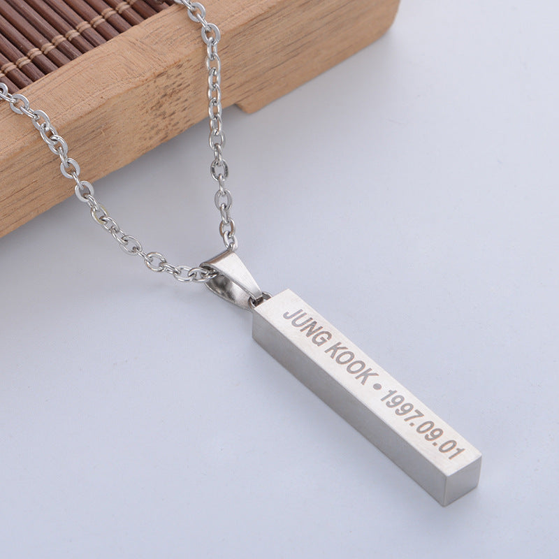 Small Group Individual Titanium Steel Vertical Necklaces