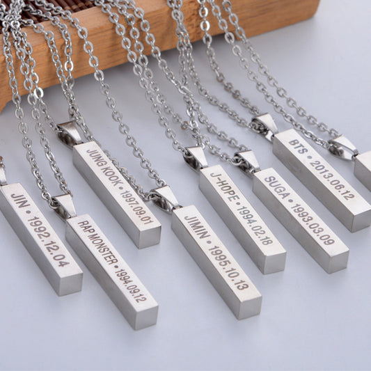 Small Group Individual Titanium Steel Vertical Necklaces