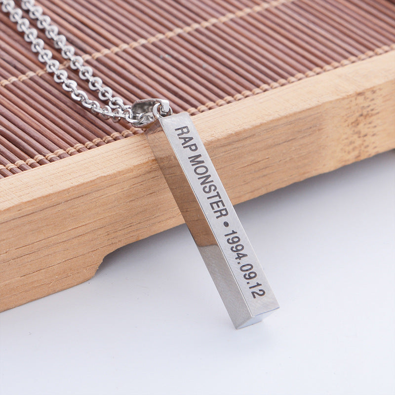Small Group Individual Titanium Steel Vertical Necklaces