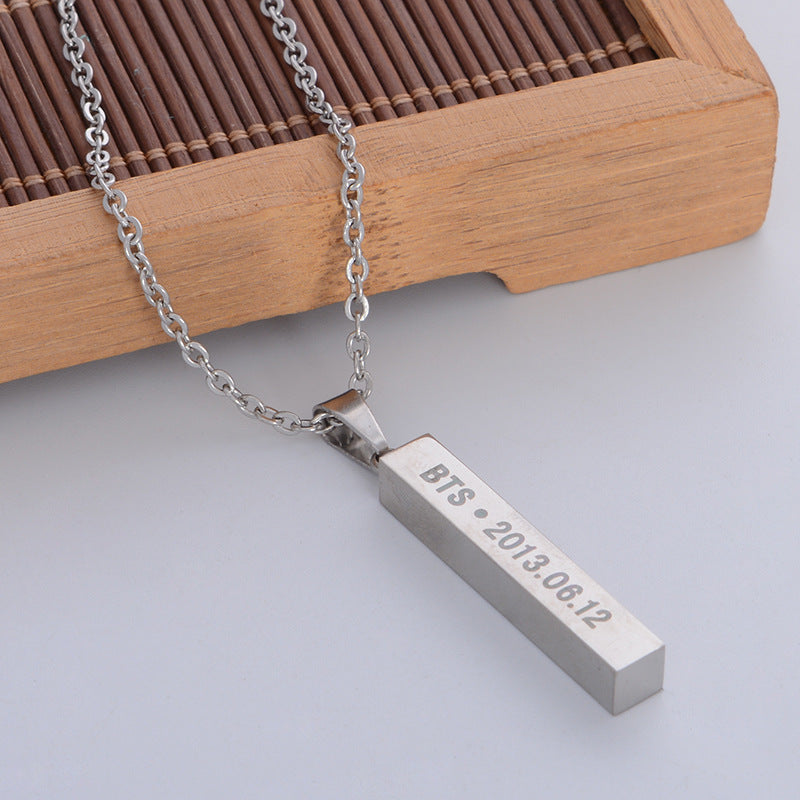 Small Group Individual Titanium Steel Vertical Necklaces