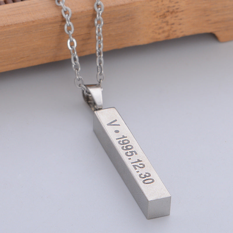 Small Group Individual Titanium Steel Vertical Necklaces