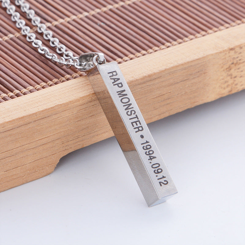 Small Group Individual Titanium Steel Vertical Necklaces