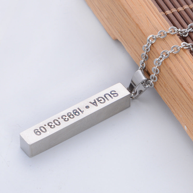 Small Group Individual Titanium Steel Vertical Necklaces