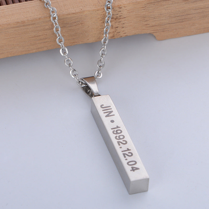 Small Group Individual Titanium Steel Vertical Necklaces