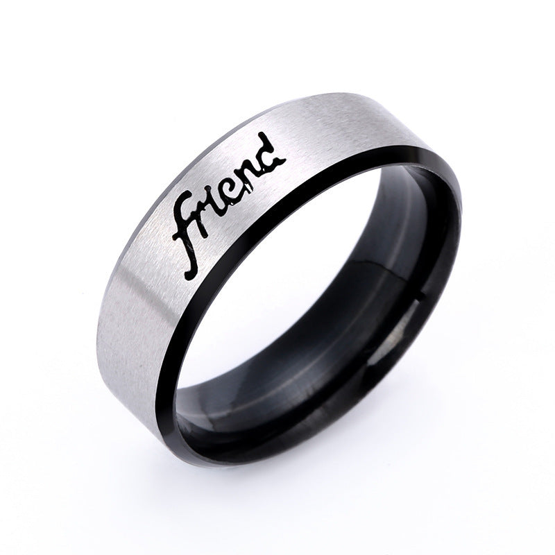 Steel Titanium Inner Arc Bevel Hollow Rings