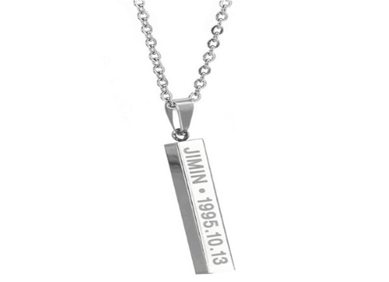 Small Group Individual Titanium Steel Vertical Necklaces