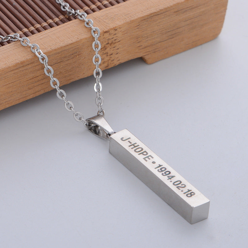 Small Group Individual Titanium Steel Vertical Necklaces