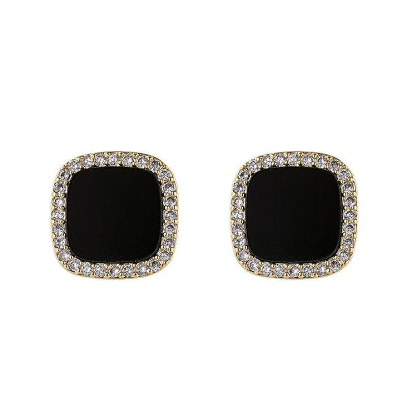 Women's Fashionable Exaggerated Diamond Simple Square Geometric Earrings