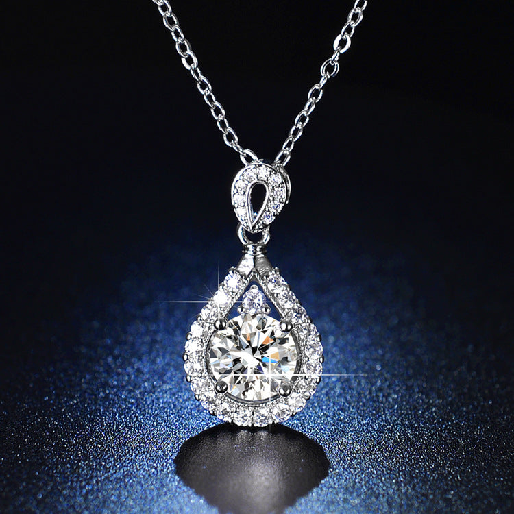 Karat Moissanite Clavicle Chain Six Claw Pendants